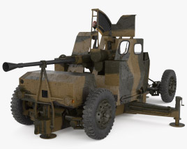 Bofors 40 mm L/70 Canon automatique Modèle 3D