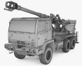 Brutus 155mm self-propelled Howitzer 3Dモデル wire render