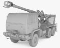 Brutus 155mm self-propelled Howitzer 3Dモデル clay render