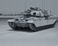 Chieftain Tank 3d model wire render