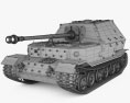 Elefant Tank Destroyer 3d model wire render