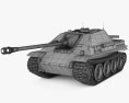 Jagdpanther Винищувач танків 3D модель wire render