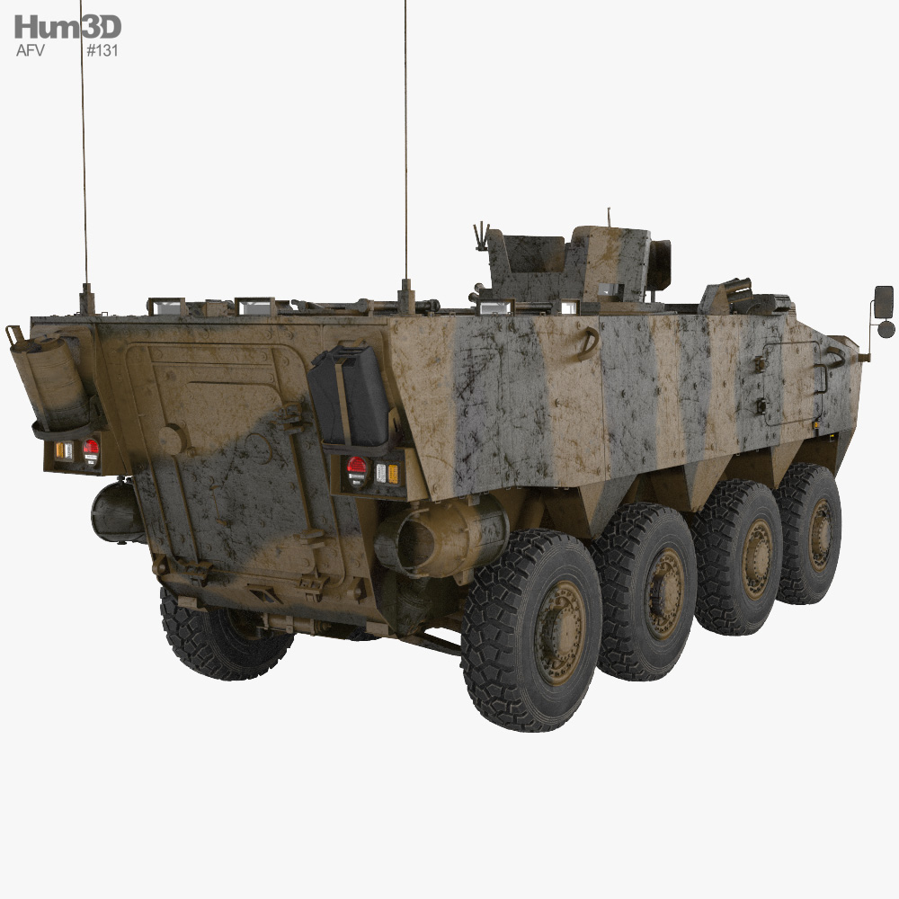 K808 Armored Personnel Carrier Modelo 3D vista trasera