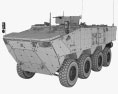 K808 Armored Personnel Carrier 3D-Modell wire render