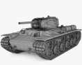 KV-1S Modelo 3D wire render