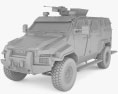KrAZ Spartan 3d model clay render
