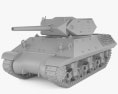 M10 Wolverine Tank Destroyer 3D-Modell clay render