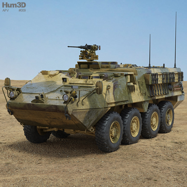 M1126 Stryker ICV with HQ interior 3D model