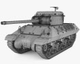 M36 Jackson Винищувач танків 3D модель wire render