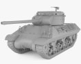 M36 Jackson 驅逐戰車 3D模型 clay render