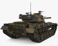 M48 Patton Modello 3D vista posteriore