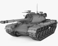 M48 Patton Modello 3D wire render
