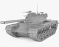 M48 Patton Modello 3D clay render