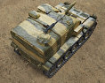 M52 Self Propelled Howitzer 3D 모델  top view