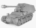Marder I Винищувач танків 3D модель clay render