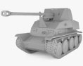 Marder III Tank Destroyer 3d model clay render
