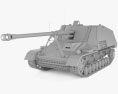 Nashorn 3d model clay render