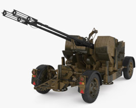 Oerlikon GDF 35 mm Twin Cannon 3Dモデル
