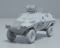 Otokar Cobra 3d model clay render