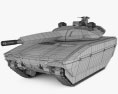 PL-01 Light Tank 3d model wire render