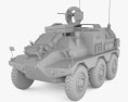 Panhard VCR Modello 3D clay render