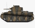 Panzer 38(t) Modello 3D vista laterale