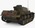 Panzer III Modelo 3d vista traseira