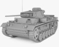 Panzer III Modelo 3d argila render