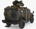 Plasan SandCat M-LPV Modello 3D vista posteriore