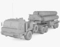 S-400 missile system 3d model clay render