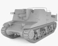 Sexton Self-propelled Artillery 3d model clay render