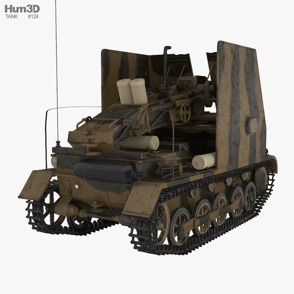 Sturmpanzer I Bison Modèle 3d vue arrière