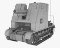 Sturmpanzer I Bison 3d model wire render