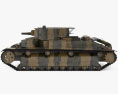 T-28中戦車 3Dモデル side view