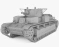 T-28中戦車 3Dモデル clay render