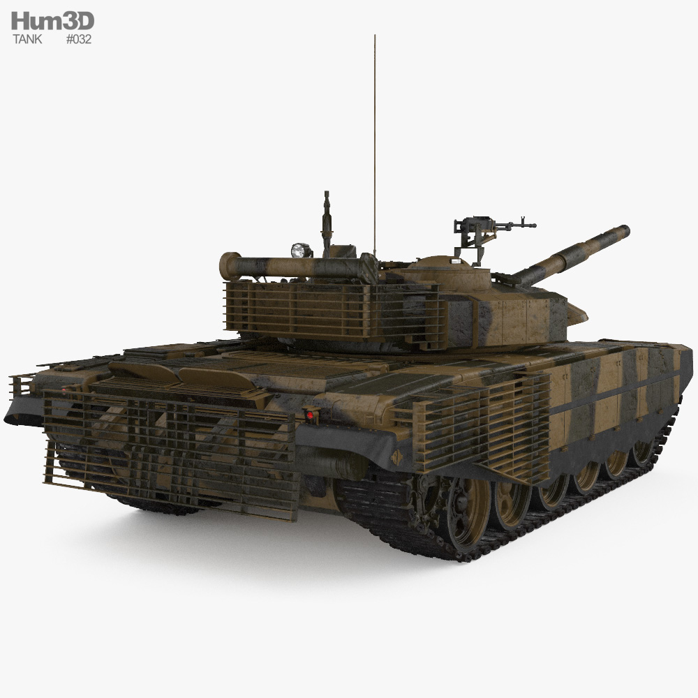 T-72 3d model back view