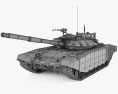 T-72 3d model wire render