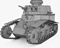 T-18 Tank 3d model wire render
