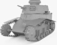 T-18 Tank 3d model clay render