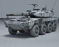 16式機動戦闘車 3Dモデル wire render
