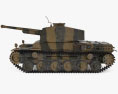 三式中戦車 3Dモデル side view