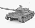 Type 74 Tank 3d model clay render