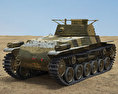 Type 97 Chi-Ha 3d model back view