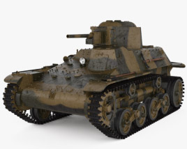 Type 97 Te-Ke tankette Modelo 3d