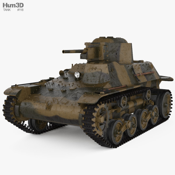 Японський малий танк Те-Ке 3D модель