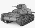 Type 97 Te-Ke tankette Modello 3D wire render
