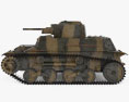 Type 97 Te-Ke tankette Modello 3D vista laterale