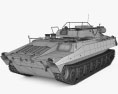 UR-77 Meterorit Mine Clearing Vehicle 3d model wire render
