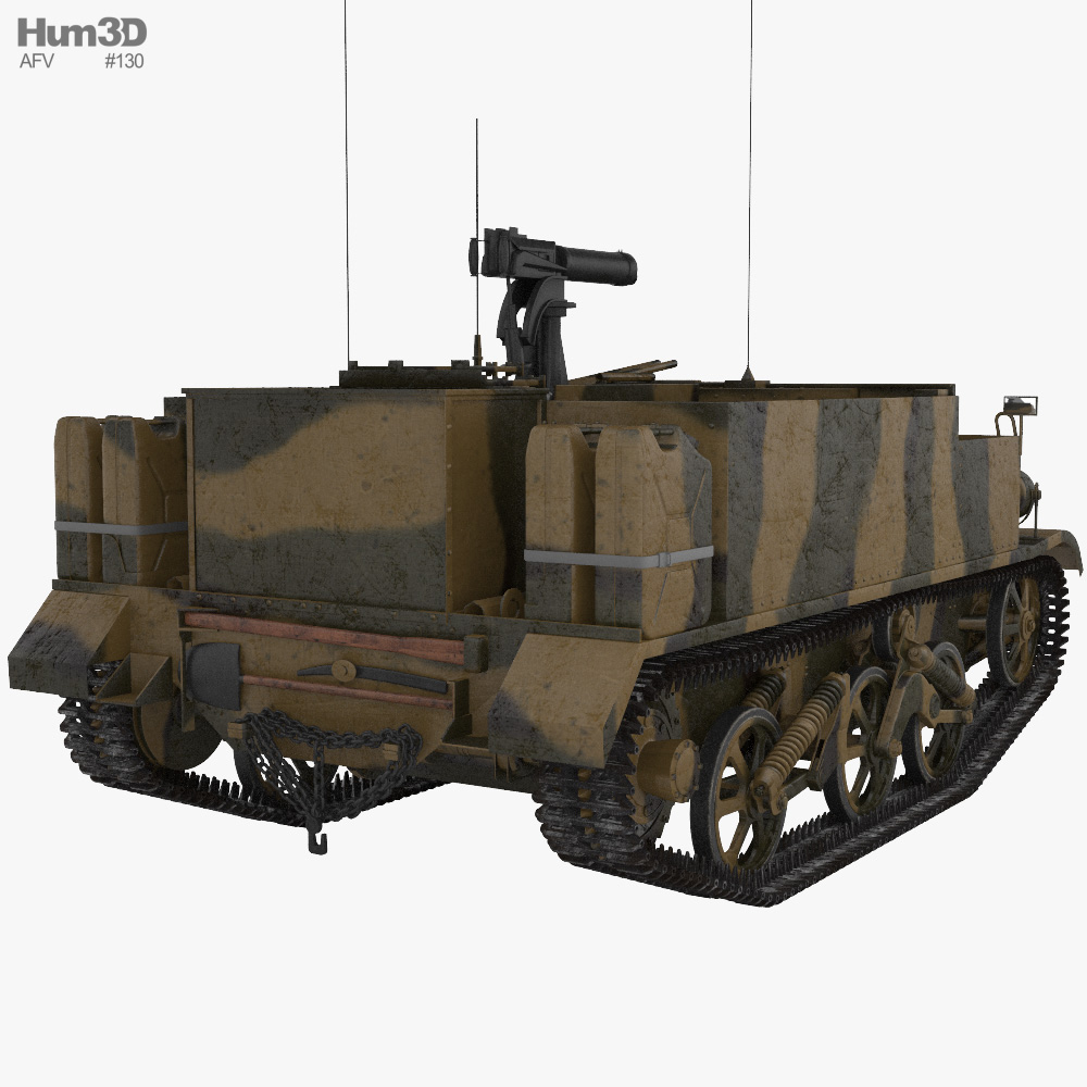 Universal Carrier (Bren Gun Carrier) 3D 모델  back view