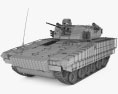 VN17 Infantry Vehículo de Combate Modelo 3D wire render